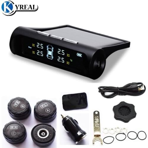 Hot New Arrival Solar Power TPMS Wireless Tire Pressure Monitoring System Car Tyre Pressure Alarm System With LCD Color Display