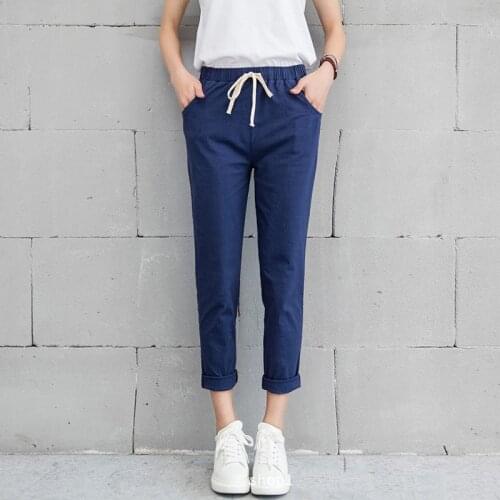 Womens Fashion Brief Women Harem Pant Lady Chic Female Trousers Trendy Solid Regular Casual Drawstring Mid Waist Females Pants