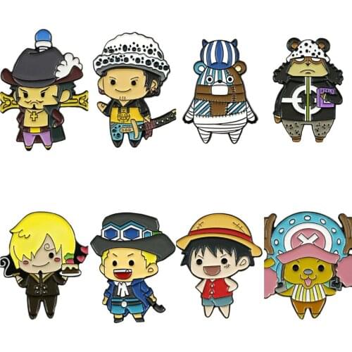 ONE PIECE Sabo Tony Tony Chopper Pins and Brooches for Women Men Lapel Pin Backpack Bags Hat Badge Gifts Metal Figure