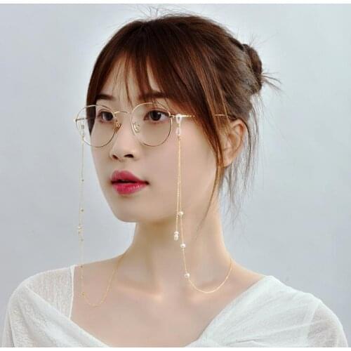 ZHIXI Natural Freshwater Pearl Retro Hanging Neck Glasses Chain Simple Original Design Handmade Custom Style Sweet Boutique Gift