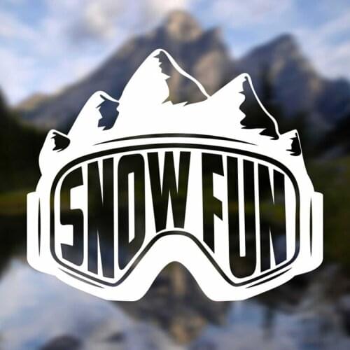 Black/Sliver Snow Fun Skiing Goggles Car Sticker BoHo Adventure Removable Waterproof Window Body Bumper CL879