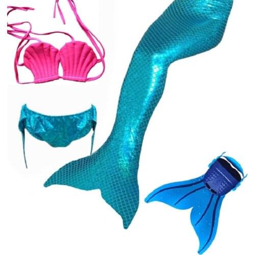 Birthday gifts swimmable mermaid tail monofins girls mermaid tail costume swimming tails children swimsuit kids child swim