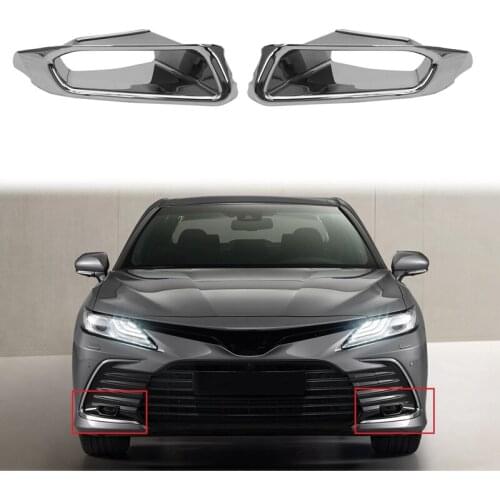 For Toyota Camry 2021 ABS Chrome Front Fog Light Lamp Cover Trim Foglight Bezel Decoration Frame
