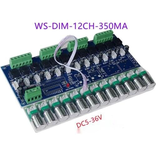 DMX512 Constant Common Anode Current 12 Channel RGB Controler Dimmer 350MA 700MA RGB LED Strip Lights WS-DIM-12CH-350MA