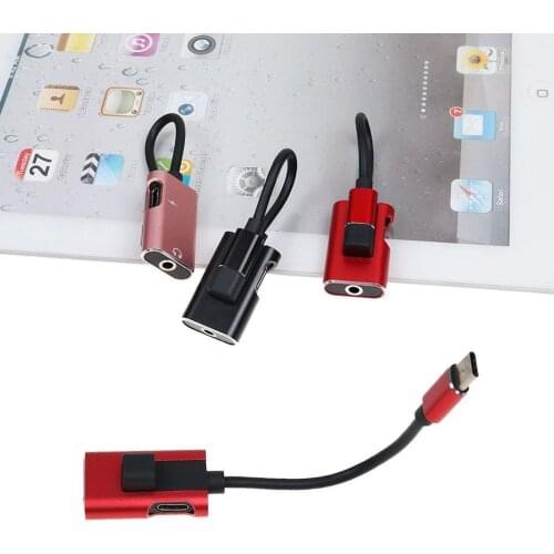 FFFAS 2 in 1 Type-C Charging AUX 3.5mm Female Turn Type-C Male Protect Connect Adapter OTG Converter for Huawei P10 Xiaomi 6