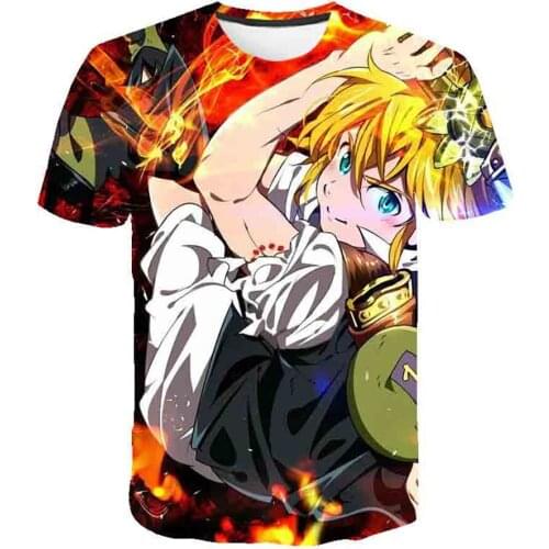 The Seven Deadly Sins 3D Anime Printed T-shirt For Men And Women Summer Fashion Round Neck Tees Cool Casual Tops Tees Clothes