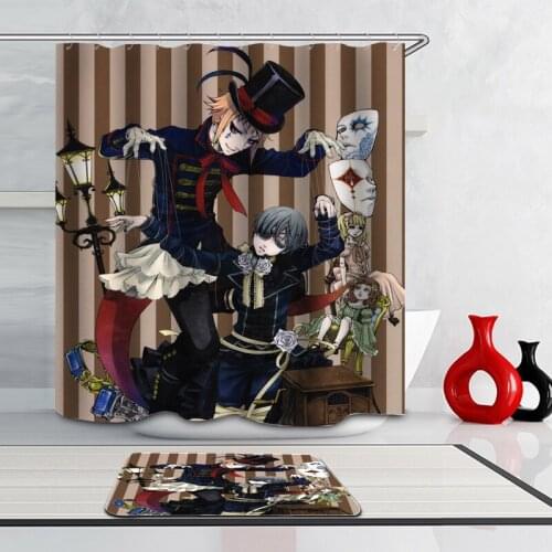 Joker Skull Curtains for Bathroom Waterproof Shower Curtains with Rugs Bath Screens Polyester 3D Print Customized