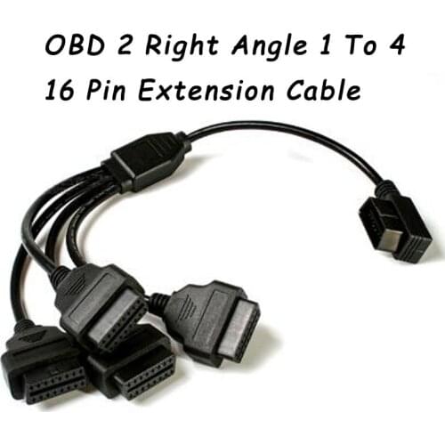 OBD 2 Right Angle 1 To 4 Male to Female 16 Pin Extension Any Car Cable For Diagnostic Adapter Tool Diagnostic Scanner Adapter