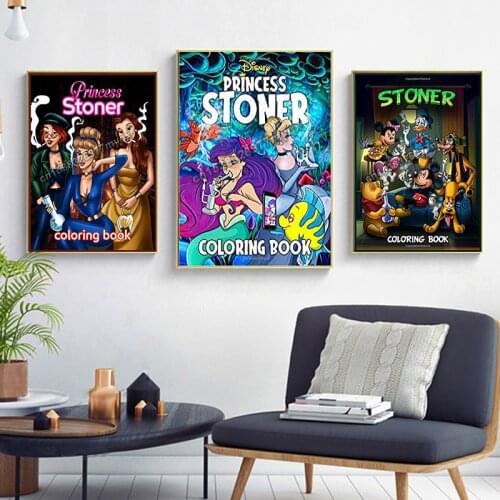 Disney Oil on Canvas Painting Cartoon Creative Dark Princess Poster and Print Wall Art Picture for Living Room Home Decoration