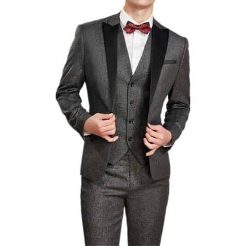 3 Pieces Sets Blazers Jacket Pants Vest Suits Set / Boutique Mens Casual Business Wedding Groom Suit Coat Trousers Waistcoat