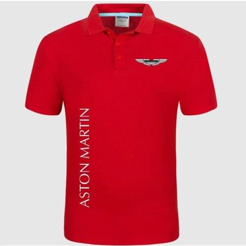 Summer Polo Shirt Aston Martin logo Brand Mens Fashion Cotton Short Sleeve Polo Shirts Solid Jersey Tops Tees