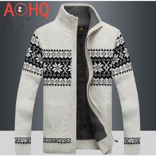Cotton Wool 2021 Winter Sweater Thicken Fleece Men Cardigan Knitted Blusa Masculina Mens Sweatercoat Size S -3XL Knitwear