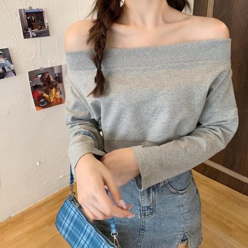 2021 Autumn New Sexy Clothing Autumn Clothes Tops Lazy Womens Sweaters Clothes Crop Tops Female Clothes Long Sleeve Short Top