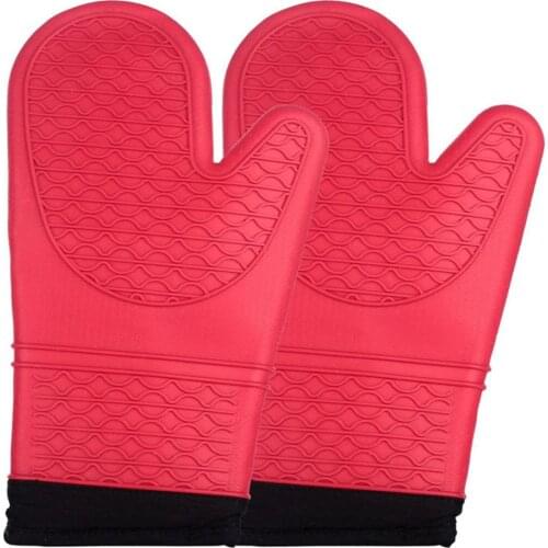 New Silicone Oven Kitchen Glove Heat Resistant Thick Cooking BBQ Grill Glove Oven Mitts Kitchen Gadgets Kitchen Accessories
