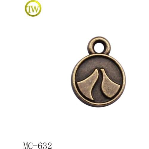 Custom metal beads garment logo tags for bags/shoes/jewelry wholesale