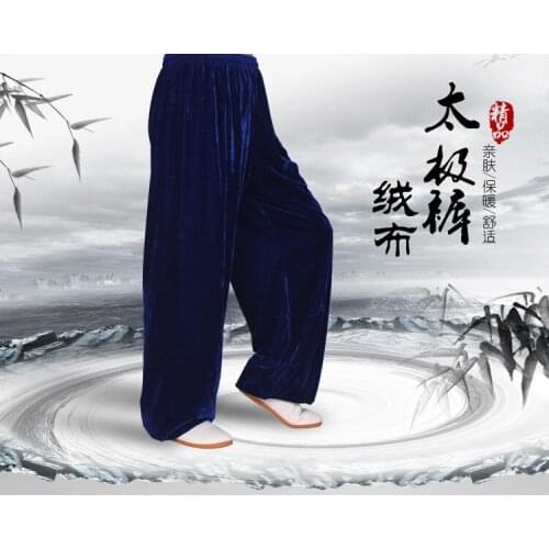 Tai Chi pants Autumn thickening Pleuche Martial arts pants Men and women in the spring and Autumn Period Acrobatics pants