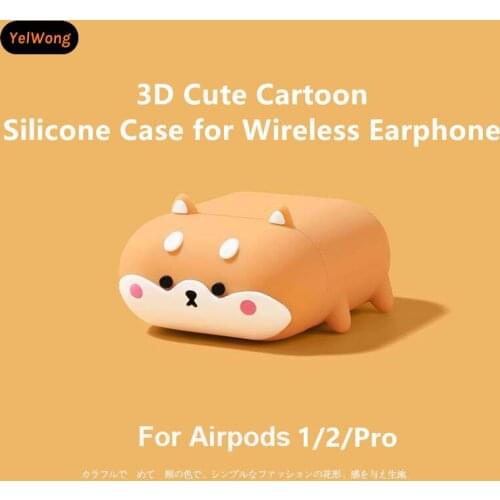 3D Cute Corgi Cover For Apple Airpods 1 2 Case Earphone Silicone Bluetooth Wireless Protective Case For AirPods Pro Cat Dog