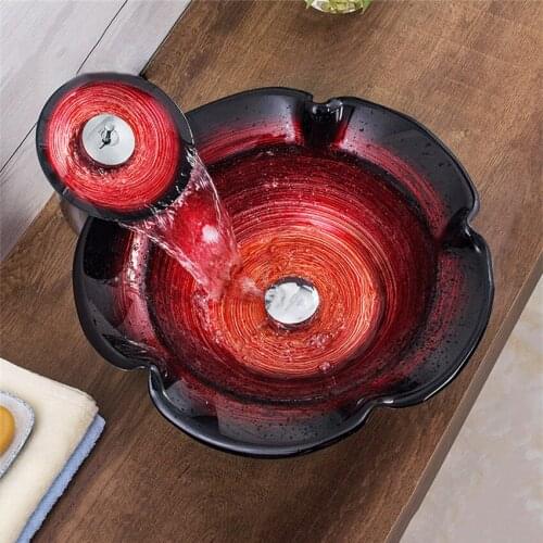 Nordic Tempered Glass Washbasin Countertop Art Basin Wash Basin Modern Balcony Wash Basin Hotel Bathroom Basin Sink Washbasin