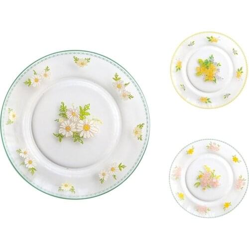 Nordic Glass Plate Salad Dishes Breakfast Dinner Plate Cake Snack Tray Baking Bowl Tableware Kitchen Tools