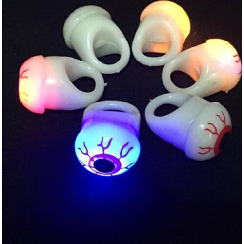 LED Party Glow Neon Halloween Led Flashing Light Up Glowing Finger Eyes Ring Pumpkin Glitter Rings Party Decorations Gifts