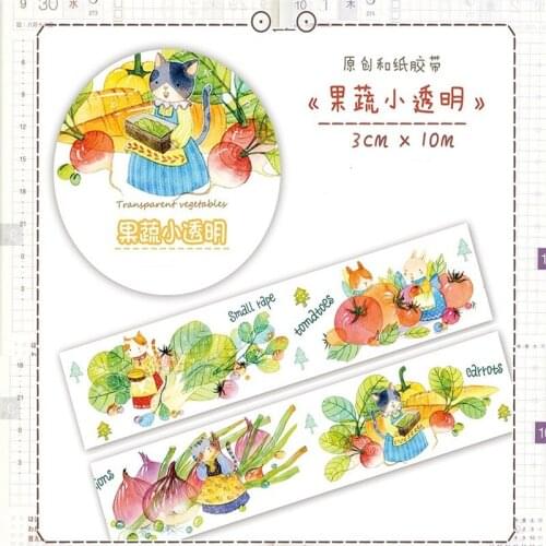 Vagetable Washi Tapes Bullet Journal Masking Tape Adhesive Tape DIY Scrapbooking Washi Stickers