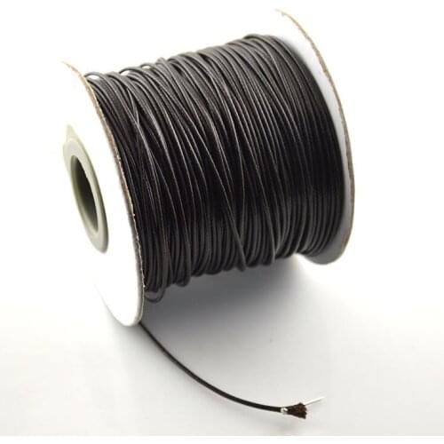 5roles Black Color Wax Rope 1mm Diameter Leather Cords Fit For Bracelets and Necklace Making Materials 100yard/role