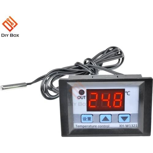 XH-W1321 DC 12V 10A LED Digital Temperature Thermostat Controller Thermomter Control Switch+Waterproof NTC Sensor Meter