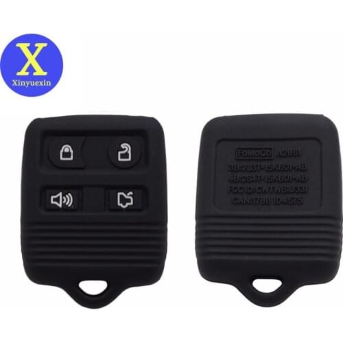 Xinyuexin Silicone Car Key Cover FOB Case For Ford Focus F150 F250 E150 Ranger Lincoln Mercury Explorer Econoline 4Buttons