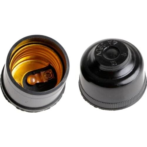 Y55D 5pcs Black E27 Light Bulb Lamp Holder Base Pendant Screw Cap Socket 250V 4A