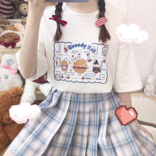 Y2k women T-shirts clothes 2020 summer gothic Print T shirt harajuku tees womens Loose letter Breathable Oversize tops kawaii