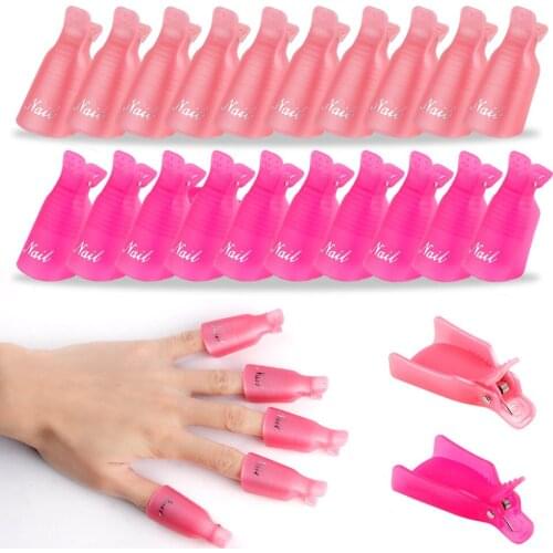 10PCS Plastic Nail Art Soak Off Cap Clips Nail Art Tips for Fingers UV Gel Polish Remover Wraps Tools Cleaner Nail Degreaser