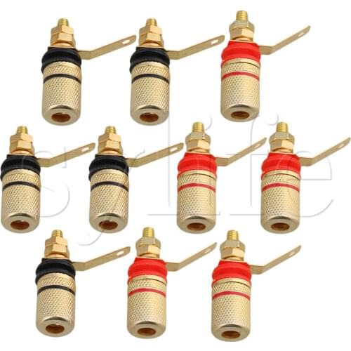 10pcs Gold Plated Speaker Binding Post Amplifier Terminal Banana Plug Jack 4mm