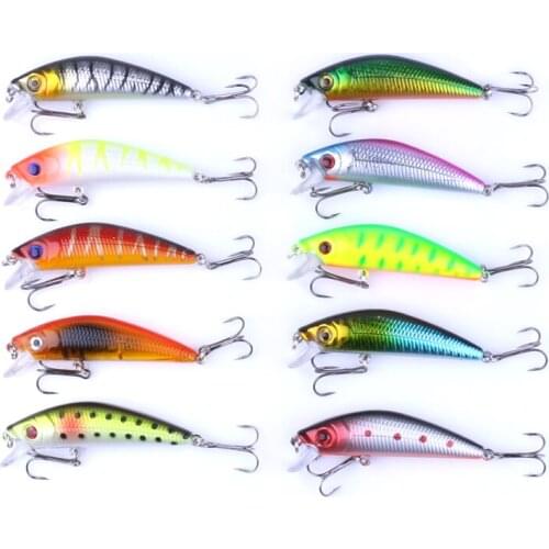 10Pcs New Minnow Fishing Lures 7cm 8.1g Isca Artificial Hard Plastic Lure Crankbait Bass Bait Swimbait Fishing Wobblers