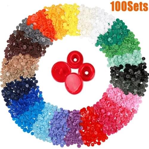 100 sets Plastic Snaps T3 Plastic Snap Button Fastener Press Buttons For Baby Clothes Clips Buttons Garment Accessories
