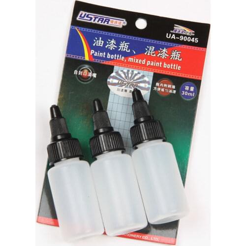 3pcs/set U-STAR UA-90045 Paint Bottle,30ml Mixed Paint Bottle,Made in TaiWan