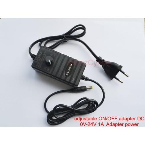 50PCS adjustable ON/OFF adapter DC 0V-24V 1A Adapter of voltage3V/4.5V/5V/6V /9V /13.5V/15V 18-24V 1A 24W power supply adatper