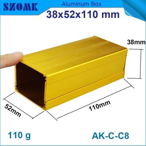 4 pcs/lot aluminum enclosure electrical box 32.3x45.4 mm golden color could be cut length and change color for GPS enclosures
