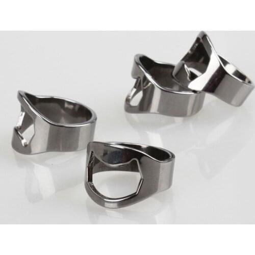 DHL 500pcs Creative Stainless Steel Beer Openers Finger Ring Ring-Shape Beer Bottle Opener Bar Tools