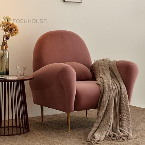 Nordic Cloth Living Room Sofas Modern Luxury Single Sofa Armchair Small Family Living Room Furniture Leisure Luxury Single Sofa