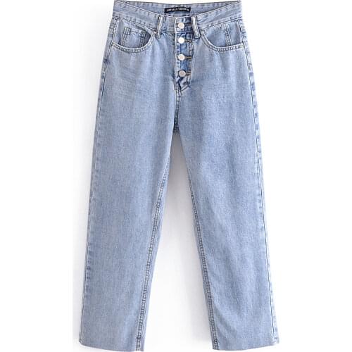 JUN WU Womens High Jeans