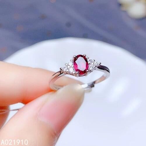 KJJEAXCMY boutique jewelry 925 sterling silver inlaid natural Garnet gemstone ladies ring support detection trendy