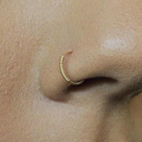 925 Silver Nose Ring Gold Real Piercing Jewelry PunkJewelry Vintage Septum Hoop Body Jewelry Boho Nose Ring