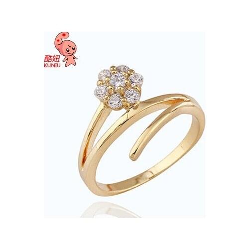 Kuniu simple round finger ring for women alloy zircon material exquisite lovely style friend lover gifts fashion jewelry