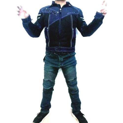 Spring Summer Motorcycle Jacket Mens Motorcycle Riding Protective Suit Pants Jacket Full Set of anti-fall Protective Gear