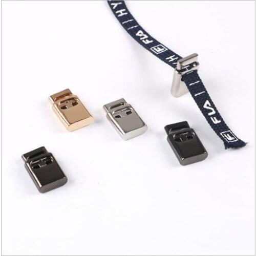 Metal Elastic Adjuster Buckle Stoppers Cord Locks Toggle Claps Buckle Sportswear Shoelace Bag Accessories 30pcs