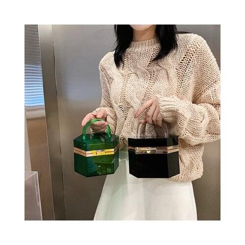 Fashion Transparent Design Women Party Purses and Handbags Wedding Cocktail handbag Acrylic Square Box Bag Shoulder Bag Bolsa