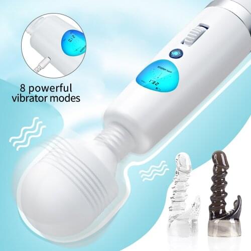 Powerful Magic Wand Vibrator Huge Head LCD display AV Vibrator Clitoris Stimulator Big Head Vibrator Erotic Sex Toys Sex Product