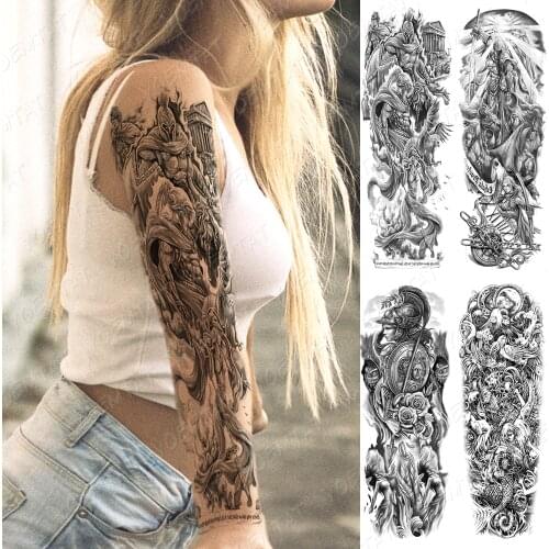 False Hand Shoulder Body Transfer Tattoo Temporary Tattoos For Women Men Tattoo Sleeve Fox Snake Wolf Art Henna Arm Cool Stuff