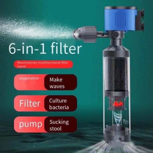 15W/25W/35W 6 in 1 fish toilet filter pump low suction pump pumping water pump fish tank oxygen wave pump aquarium accessories