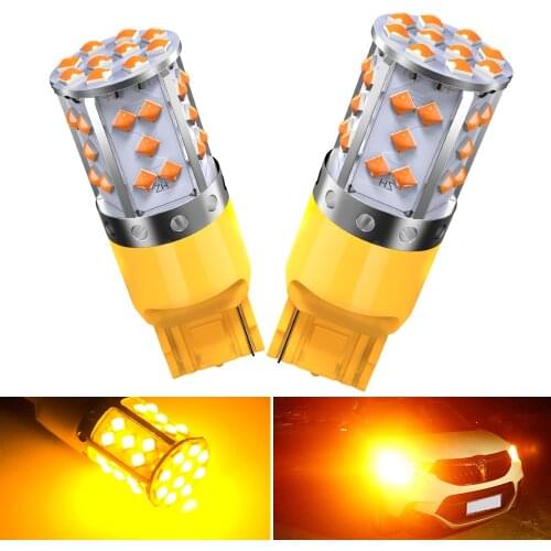 A pair 7440 T20 1156 BA15S BAU15S PY21W LED Turn Signal Light Bulbs Car Lamp orange For VW Polo Golf 4 5 6 7 Passat B5 B6 Tiguan